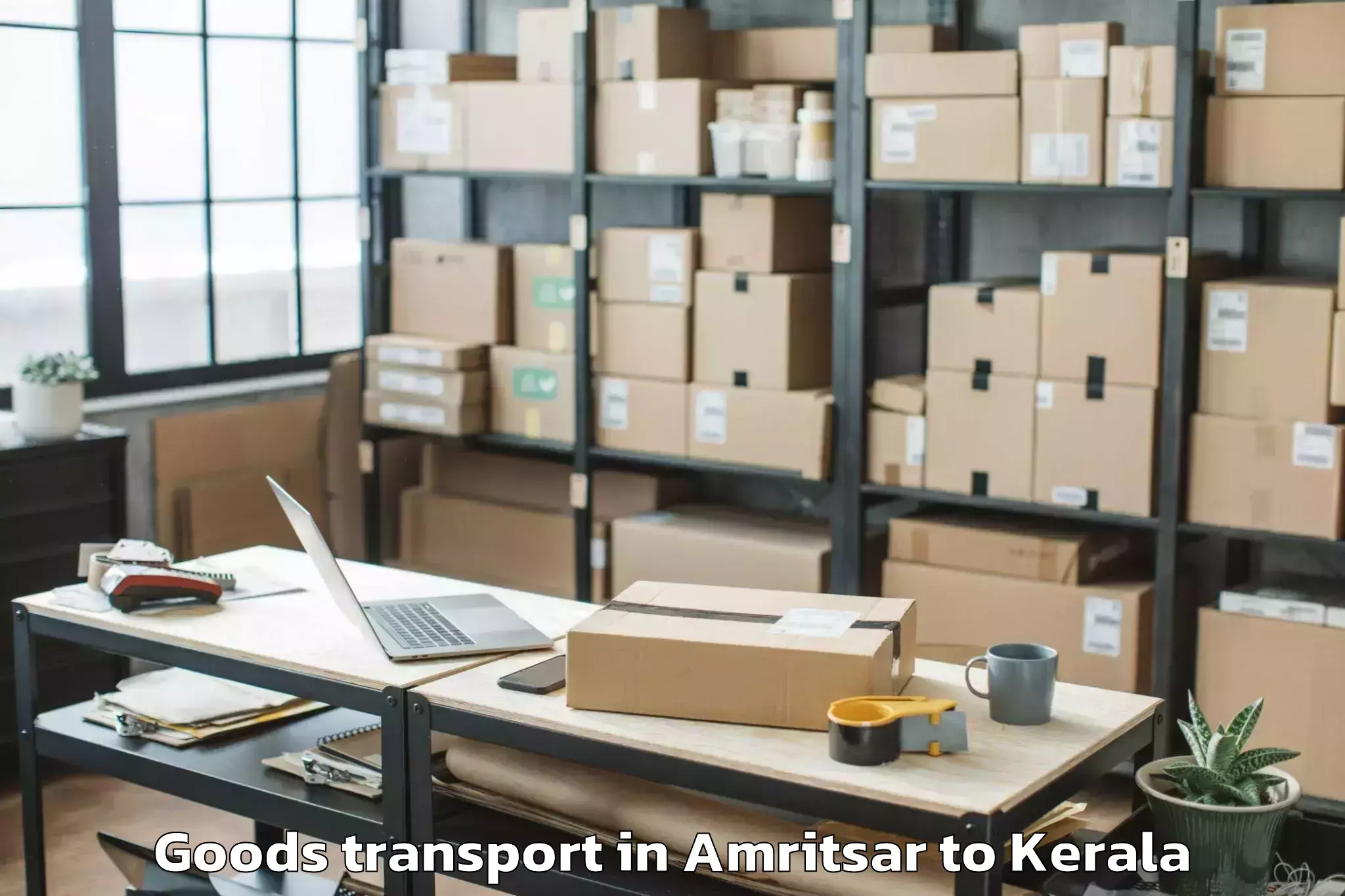 Hassle-Free Amritsar to Mall Of Joy Thrissur Goods Transport